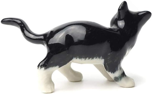 ZOOCRAFT Black Cat Figurine Ceramic Animal Miniature Handcrafted Kitten Gift Decor DIY Craft Design Collectible, 1.10 x 2.40 x 1.34 inches...