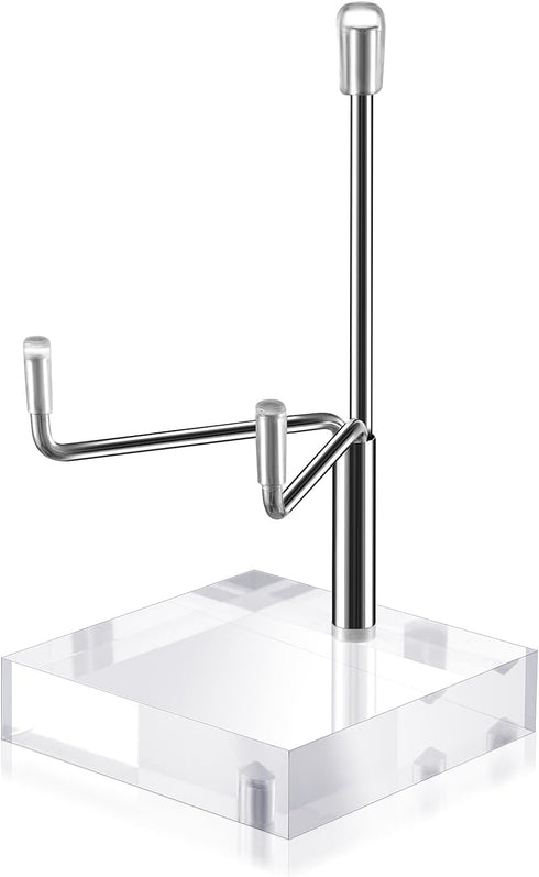 Sibba Plate Stands for Display Adjustable Metal Arms Photo Stand Easel Acrylic Base Small Holder Case Plate Clear Base Home Décor Accents for Pict...