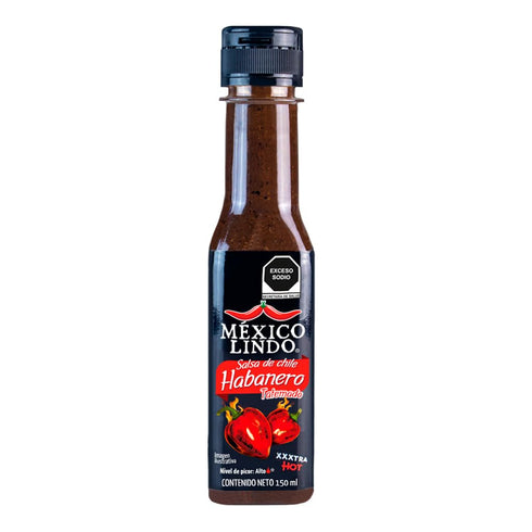 Mexico Lindo Habanero Hot Sauce Xxxtra Hot | 83,200 Scoville Level | Mix of Habanero, Tatemados & Spices | Perfect for Quesadillas, Soups & Nachos...