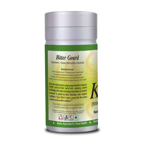 BASIC AYURVEDA Karela Powder | 3.53 Oz (100g) | Natural Bitter Gourd for Healthy Digestion | Organic Bitter Melon Fruit Extract & Plant Based Herb...