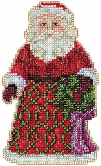 Mill Hill Greetings Santa Beaded Counted Cross Stitch Ornament Kit 2015 Jim Shores...