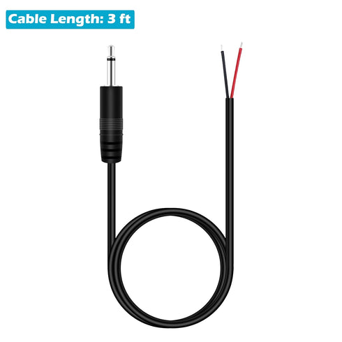 Fancasee (2 Pack 3 ft Replacement 3.5mm 1/8" Male Plug to Bare Wire Open End Pigtail TS Mono 3.5mm Jack Connector Adapter Audio Cable Repair...