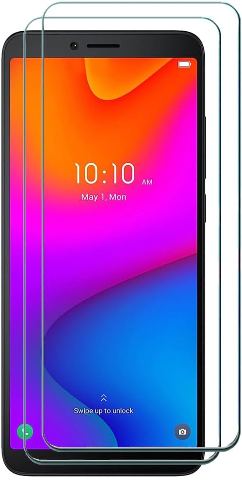 for TCL ION V Case with Screen Protector, TCL ION X Case, Black Slim Flexible TPU Case with Screen Protector Shock Absorbing Protection Silicone C...