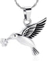 constantlife Hummingbird Cremation Jewelry Keepsake Stainless Steel Human Pet Urn Necklace for Ashes for Women Men Memorial Pendant...