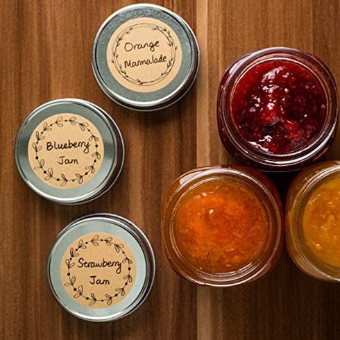 MONEST (500pc/Roll) 2" Label Stickers for Mason Jars and Lids -(Floral BnW)- Canning Labels | Spice Labels | Mason Jar Labels | Bottle Labels | St...