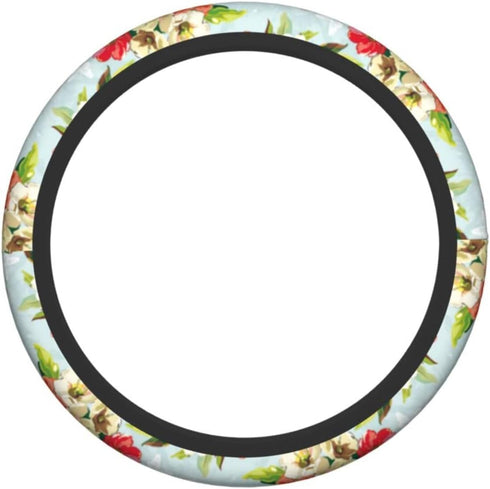 Flower Butterfly Steering Wheel Cover Women Girl Car Accessories Interior Universal 15 Inch Auto Anti-Slip Steering Wheel Protector for Truck SUV ...