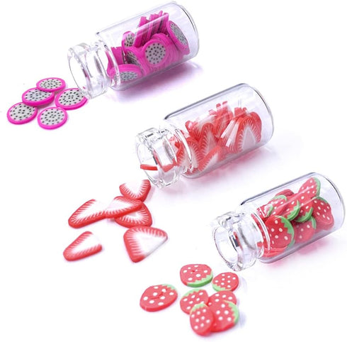 30PCS Cute Miniature Dollhouse Food Jar Glass Bottle 1:12 Pretend Play Doll House Kitchen Decoration 1:6 Lovely Mini Fruit Simulation Scene Candy ...