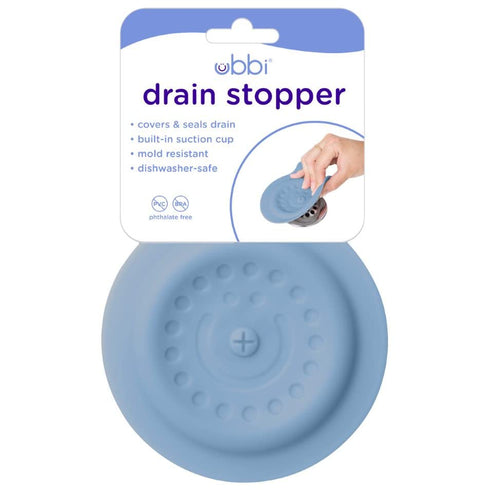 Ubbi Bathtub Drain Cover, Silicone Drain Stopper with Suction, Baby Bath Time Accessory, Cloudy Blue...