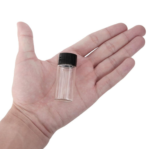10ml Clear Glass Vials with Screw Caps and Plastic Stoppers, Small Liquid Sample Vial, Leak-Proof Vial, 25PCS...