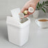 Small Trash can with lid 2 Liter/ 0.5 Gallon Mini wastebasket for Countertop, Coffee Area, Bathroom, Office & Home, Kitchen, Bedroom - White...