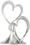 Sparkling Love Double Hearts Anniversary, Engagement, Wedding Cake Topper, 5.5-Inches, Metal with Rhinestones, Silver...