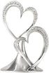 Sparkling Love Double Hearts Anniversary, Engagement, Wedding Cake Topper, 5.5-Inches, Metal with Rhinestones, Silver...