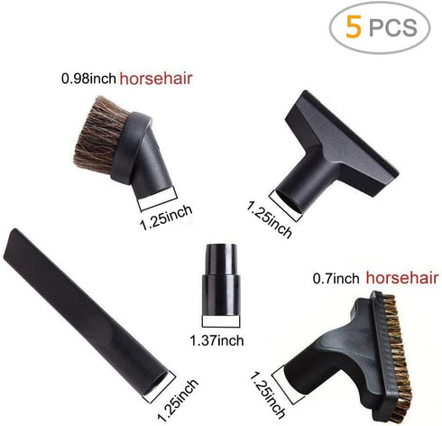 EZ SPARES 5PCS Universal Replacement 32mm&35mm Vacuum Cleaner Accessories Horsehair Brush Kit for 1 1/4 inch 1 3/8 inch Crevices Tool Kit...
