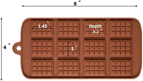 3 pack X Thin Mini Waffle Mold Chocolate DIY Tray Mould Silicone Party maker...