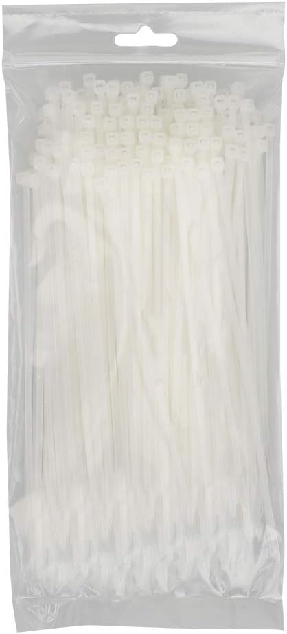 200 Pack Bulk KOOWIN Small 6 inch Nylon Plastic Cable Zip Ties Wire Wraps White...