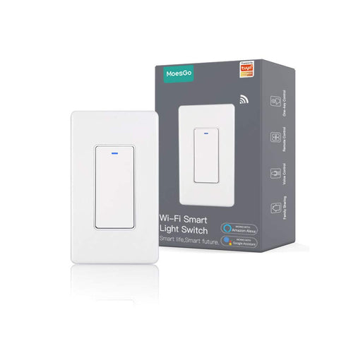 MoesGo WiFi Wall Push Button Smart Light Switch,Multi-Control, 2.4GHz WiFi Light Switches, Neutral Wire Required,Remote Control Smart Life/Tuya, W...