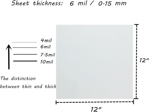 BANLTRE 12 Pieces 6 mil Blank Template Material Stencils Mylar for Cutting Paper Clear Transparency Sheet 12 × 12 inch (12-6 mil)...