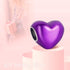 Purple Ribbon Color Heart Charms 925 Sterling Silver Bead for Bracelets...
