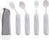 Adaptive Utensils Set, Angle Adjustable Arthritis Aid Silverware for Parkinsons, Hand Tremors, with Non-Slip Easy Grip Handle (4 Count (2 Spoon + ...