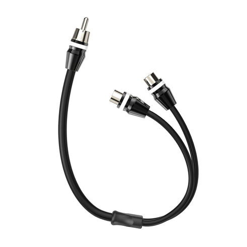 1ft 2 Female to 1 Male Nickel Plated RCA Y Adapter Splitter Connector Cable (2 Pack)...