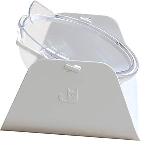 Adjustable Transparent Tilted Bowl Feeder with Raised Stand for Cat Pet(White)...