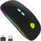 CC Store LED Wireless Bluetooth Mouse &2.4GHz Instant Connection,Rechargeable Ultra Silent Slim,3 Adjustable DPI 2 Connection Modes with USB-C to ...