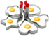 Egg Ring Molds for Cooking 5 Pack Griddle Egg Rings Stainless Steel Egg Cooking Rings Heart, Flower, Star, Micha, Round Pancake Mold Set, Red...