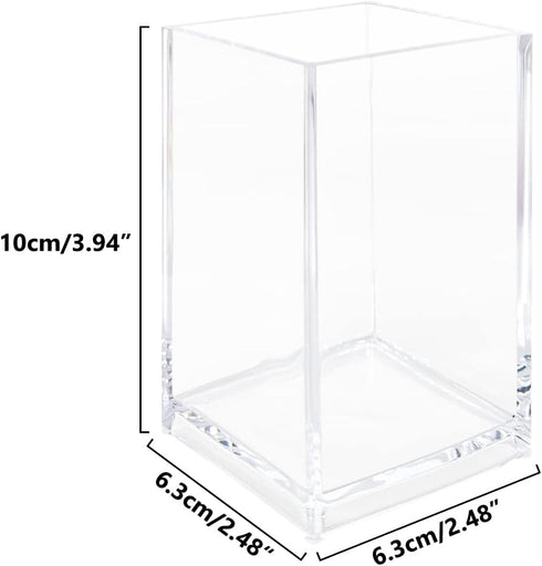3 Pack Clear Acrylic Cosmetic Pencil Pen Holder Cup, Clear Makeup Brush Holder, Desk Acrylic Brushes Storage...
