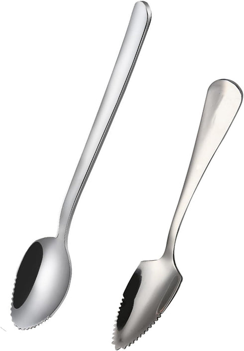 Stainless Steel Grapefruit Spoons Serrated Edge Grapefruit Spoon 2pcs Grapefruit and Dessert Spoon Kitchen Tools for Citrus Fruits Kiwi Lemon Appl...