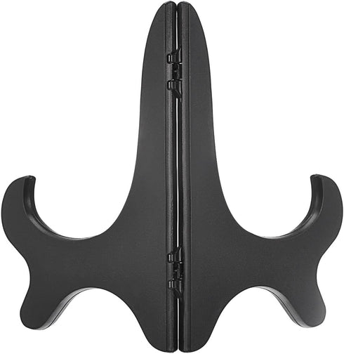 uxcell 2pcs 5" Easel Plate Holder, Wood-like Plastic Folding Display Stand Black for Decorative Picture Frame...