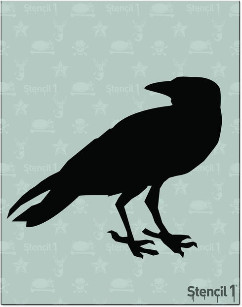 Stencil1 Raven Stencil 8.5 x 11 - Durable Quality Reusable Stencils for Drawing Painting - Bird Stencil Animal Nature Halloween Decorating Items a...