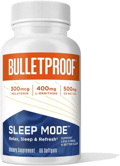 Bulletproof Sleep Mode Softgels, 60 Count, Supplement with Brain Octane C8 MCT Oil to Support Sleep...