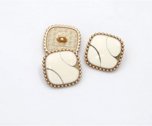 5 Pcs Round Metal Pattern Button for Clothes Sewing Crafts Decoration(White,21mm)...