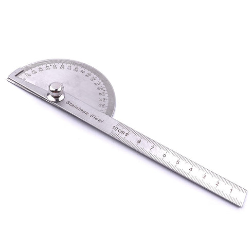 Atoplee Stainless Steel Protractor 0-180° Round Head Protractor - Angle Finder Craftsman Ruler Machinist Tool Ruler Adjustable Woodworking Angle M...