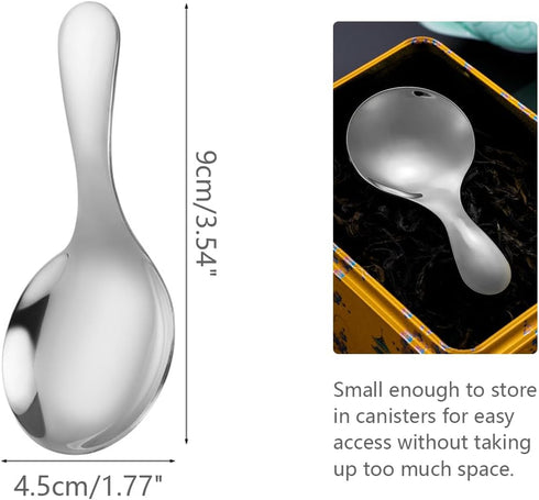 Short Handle Spoons,4 Pcs Small Scoops for Canisters, Stainless Steel Mini Salt Spoons for Salt Sugar Condiments Coffee Tea Dessert (4, Silvery)...