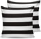 Outdoor Pillow Covers 26x26 Waterproof Polyester Throw Pillow Covers, Black White Stripes Decorative Pillowcases Garden Cushion Case for Patio Cou...