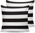 Outdoor Pillow Covers 26x26 Waterproof Polyester Throw Pillow Covers, Black White Stripes Decorative Pillowcases Garden Cushion Case for Patio Cou...