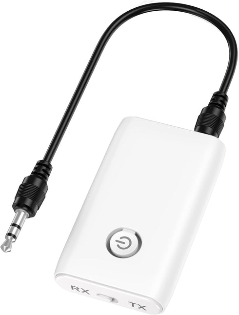 JXTZ Aux Bluetooth 5.0 Adapter for Car, 2 in 1 Bluetooth Transmitter Receiver, Bluetooth Car Adapter for Hands-Free Call, 3.5mm Aux Bluetooth Rece...