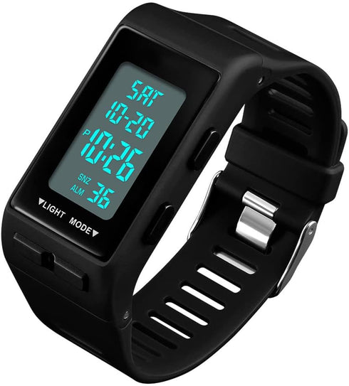 Fashion Unisex Big Numbers Rectangle Face Outdoor Sport Wrist Watch Mens Ladies Waterproof Day Date Aralm Stopwatch Digital Watch...