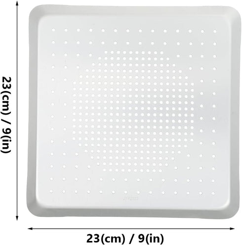 Luxshiny Mini Pizza Pan Pizza Bakeware Pizza Pan Baking Tray, Baking Sheet Pans Square Pizza Baking Pans with Holes for Home Baking (9 inch) 9 Inc...