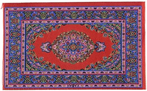 4 Pieces Mini Floor Blanket Dollhouse Blankets Doll House Furniture Decor 1:12 Dollhouse Miniature Doll Furniture Blanket Turkish Carpets Rugs 4Pc...