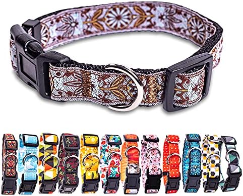 Dog Collars for Small Medium & Large Dogs - Female and Male dogs Patterns on Long Lasting, Adjustable, Strong and Durable Collars for Dogs Stockin...