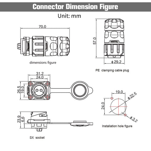 2 Pin Connector, Waterproof Solder Wire Connectors, Aviation Plastic Connector for Industrial, Power, Car, and Other Indoor/Outdoor Male-Female Co...