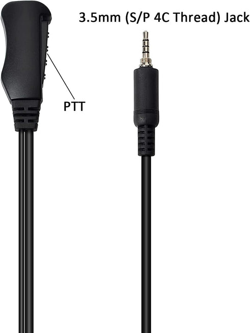 HYS G Shape Earpiece Headset with Built-in line mic PTT(Push to Talk) Ear Hook Earpiece Waterproof Jack for Yaesu Vertex VX-6R VX-7E VX-127 VX-170...