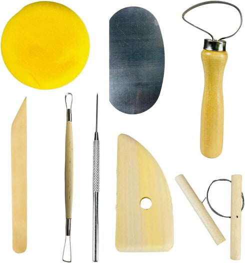 ARTIST'S BEST 8 Piece | Wheel Throwing Pottery Tool Kit | Ceramic Clay Tools Set | Clay Wax Pottery Tool Kit |Ceramics Wax Carving Sculpting Model...