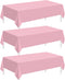 Childom 3 Pack Plastic Tablecloths for Rectangle Tables 54" x 108" Pink Disposable Table Cloths for 6 to 8 Foot Tables Indoor or Outdoor Parties B...