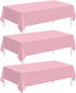 Childom 3 Pack Plastic Tablecloths for Rectangle Tables 54" x 108" Pink Disposable Table Cloths for 6 to 8 Foot Tables Indoor or Outdoor Parties B...