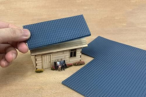 10 Pcs Miniature Roof Tiles Model Tiles for DIY Architecture Building Model Railway Fairy Garden Sand Table Scene Scenery (Gray)...