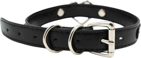 Black Heart O-ring Letter Choker Necklace For Women, Punk Handmade PU Leather Leash Collar For Girl Adjustable Gothic Jewerly...