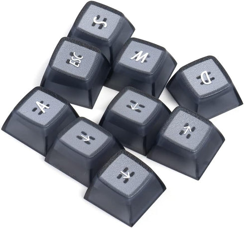 Idobao Translucent Backlight EMA Keycap Sets for ESC,W,A,S,D and Arrow Keys Clear Translucent with Blank/Top Print Socket Face Cartoon PBT Keycaps...